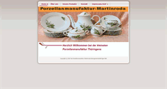 Desktop Screenshot of porzellanmanufaktur-martinroda.de